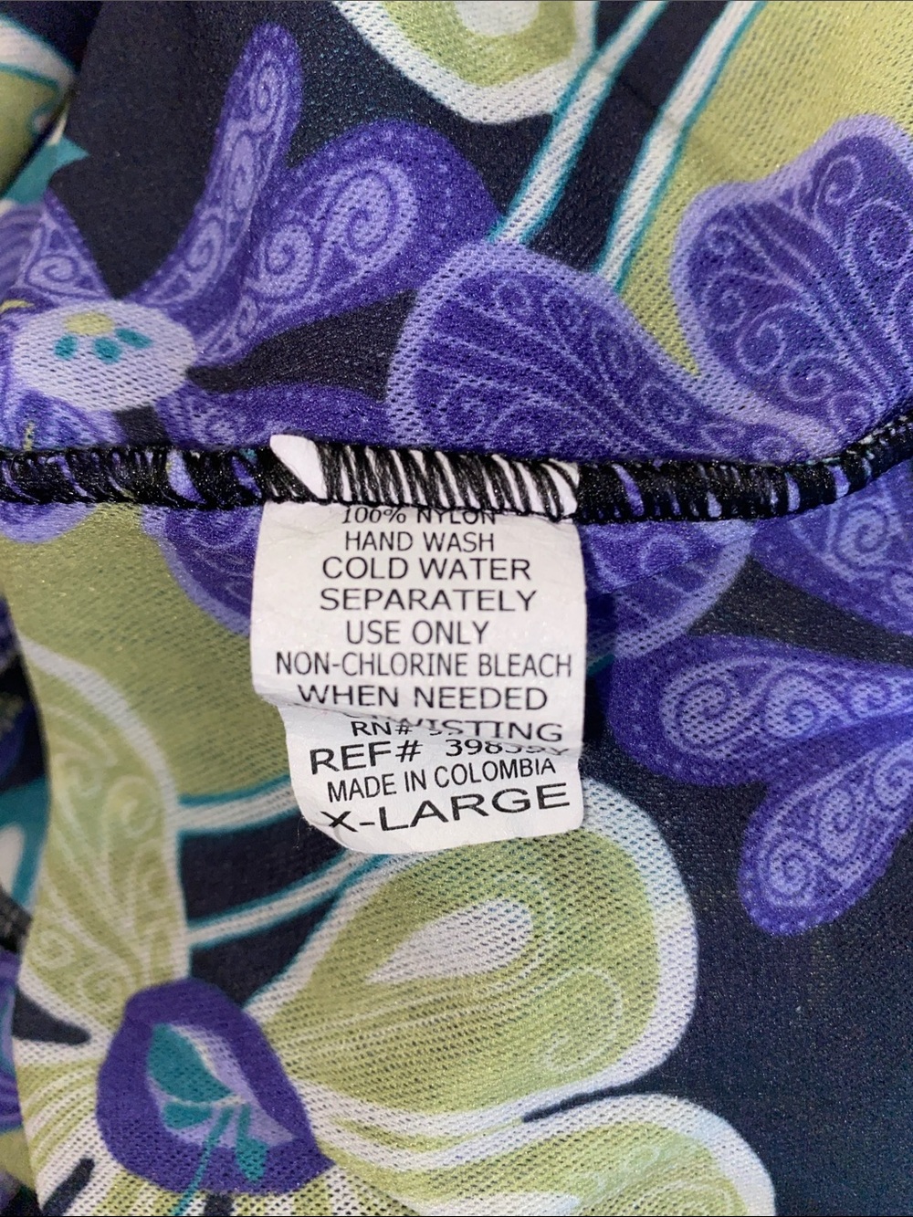 Sweet Pea Floral Wrap Tunic in Navy, Teal & Purple - Picture 4 of 4